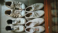 Witte leren veter schoenen comfortabel en stijlvol