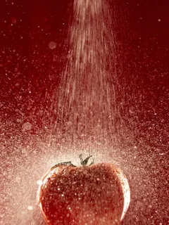 Ronde rode tomaten op een witte achtergrond